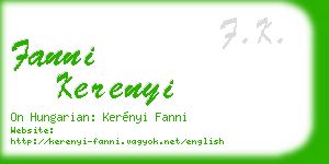 fanni kerenyi business card